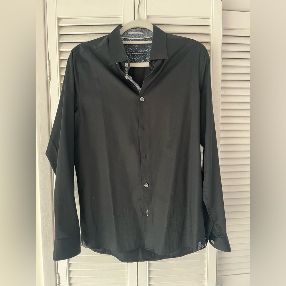 TED BAKER - MEN’S 3/M - BLACK DRESS SHIRT